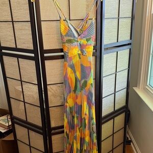 Astr Multicolor Pleated Maxi Dress